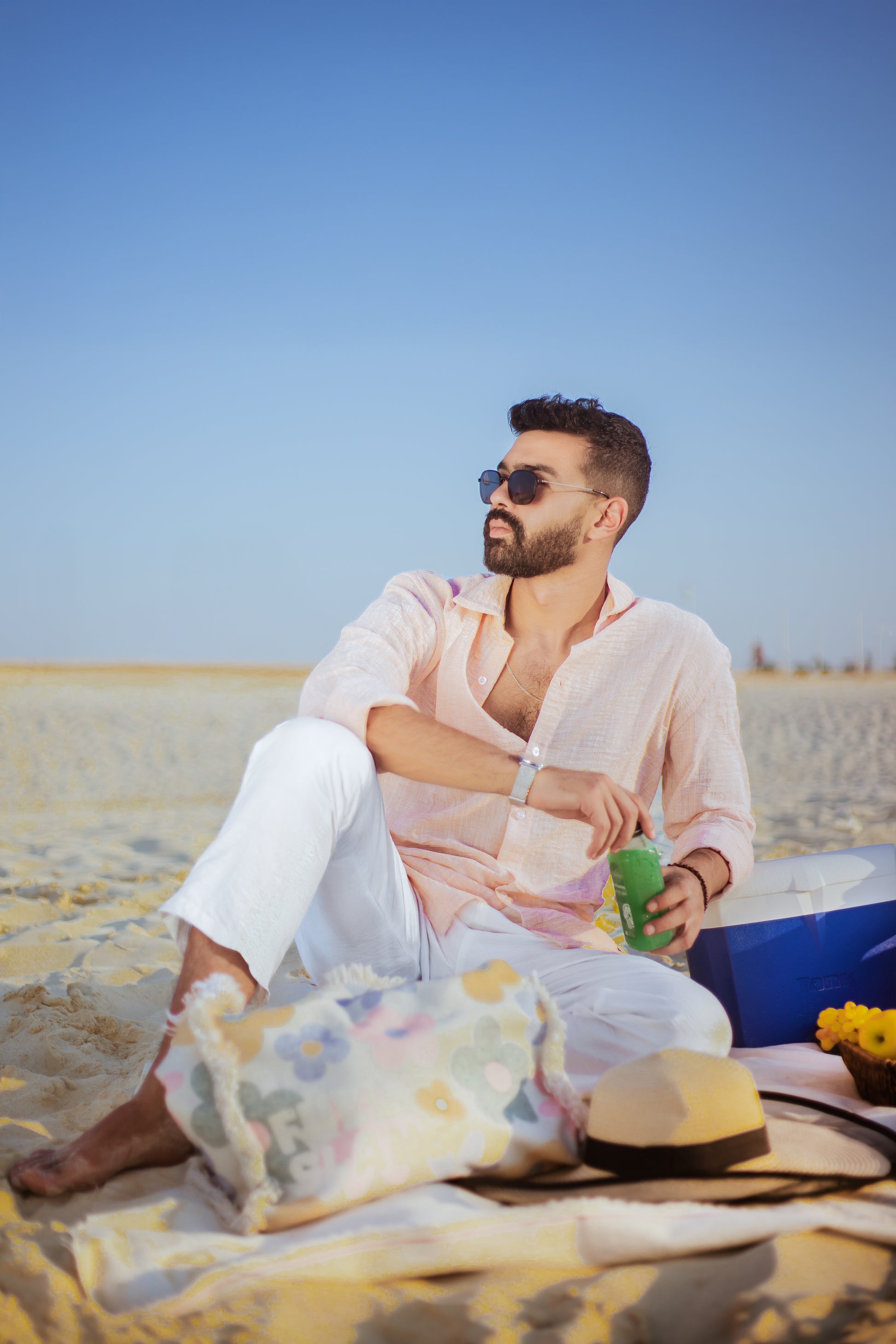 Light Salmon Linen Shirt